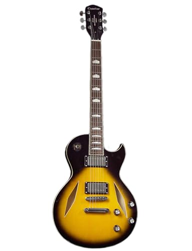 Censtar Semi-Hollow Body Electric Guitar,Jazz Guitar with Diamond Holes,Maple Body,Mahogany...