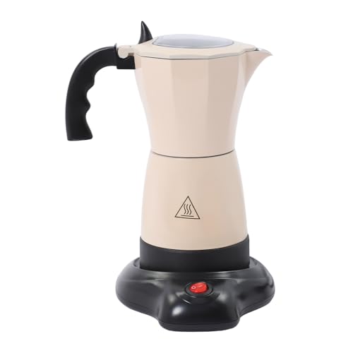 FENGLY Cafetera eléctrica para 6 tazas, 480 W, portátil (blanco cremoso)