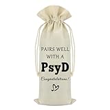 PsyD Graduation Gifts Wine Bag Psychologist Psychology Therapist Gift for Women Men School Psychologist Psychological Counselor Present Decorations Wine Bottle Bag Therapist Appreciation Present