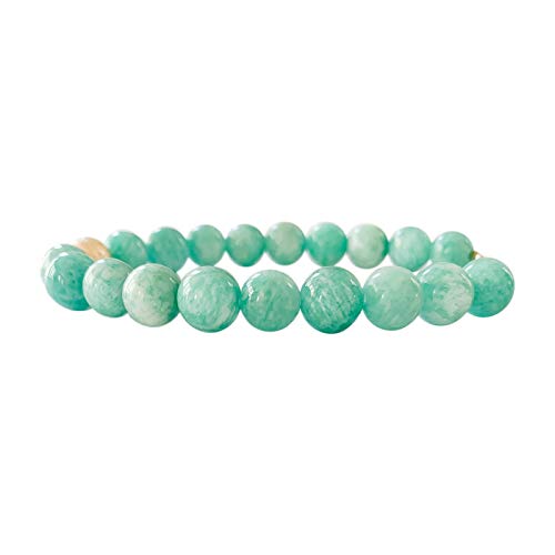 Juneau Luxe 8mm Amazonite Stretch Bracelets For Women Men (Unisex) | Handmade Beaded Gemstone Bracelets -Healing Crystals | Chakra Bracelet | Friendship Bracelet | Love Bracelet