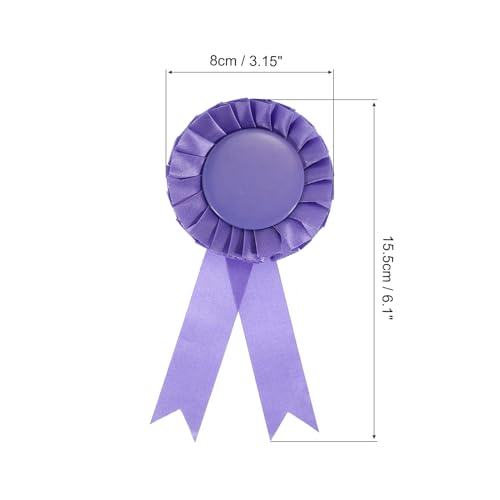 PATIKIL Blank Award Ribbon, 6 Pcs Rosette Ribbon Honorable Prize Recognition Ribbon for DIY Party, Wedding, Competition, Sport, Purple - Image 2