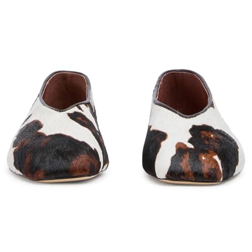 Cow Print Ballet Flats Shoes for Women Square Toe Slip On Animal Print Ballerina Shoes Comfortable Casual Flats4