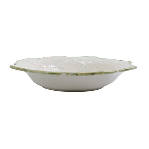 Vietri Foglia Stone White Pasta Bowl - Stunning Italian Stoneware - Handcrafted Tableware Dish