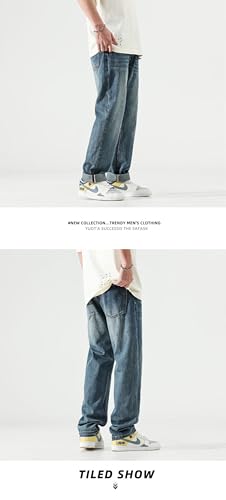 Jeans Pants Trouser Denim Versatile Casual Men's Water Washed Loose Comfortable Wide Leg Wear4