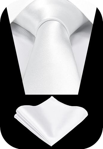 Image of TIE G Solid Satin Woven dyed Color Formal Black Necktie and Pocket Square Sets in Gift Box