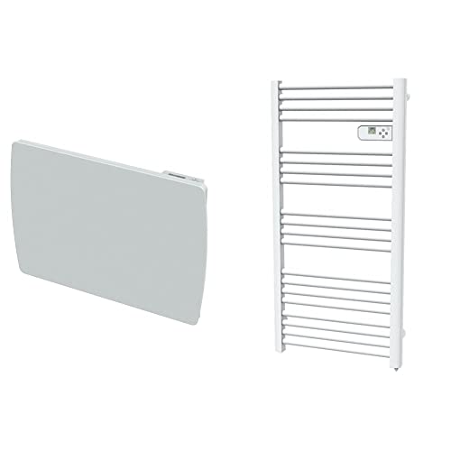 CARRERA 49590 Radiateur à inertie Céramique Verre LCD 1000 W Blanc & Cayenne 048920 Sèche-Serviette Jupiter Lcd - 500 W