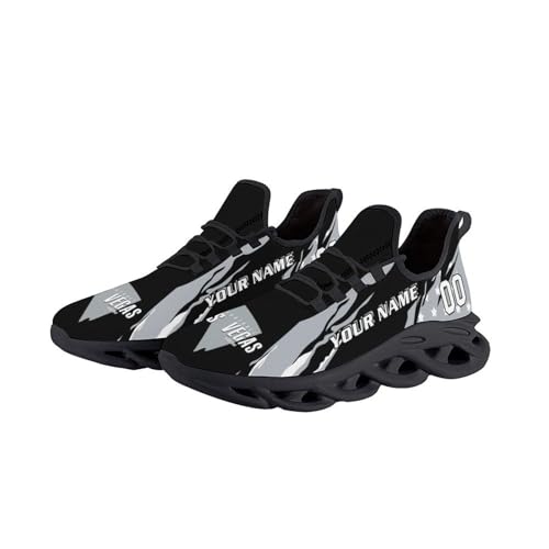 Custom Football Sneakers Personalized Breathable Fan Gift Add Name & Number Workout Athletic Gym Slip-on Shoes for Men Women