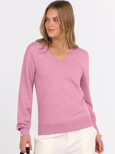 Image of ANRABESS Women's Long Sleeve V Neck Basic Sweaters | Classic Pullover Tops,Soft Loose,Business Casual Work,Travel Vacation,All Day Wear,Fall Spring Outfits,Winter Layer Clothing