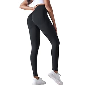 Legging de Sport Femme, Pantalon Yoga Femme Taille Haute, Legging Gymnastique, Legging Yoga Butt Lifting Push Up sans Couture, Jegging Femme Elastique, Compression Leggings Fitness, S-XL