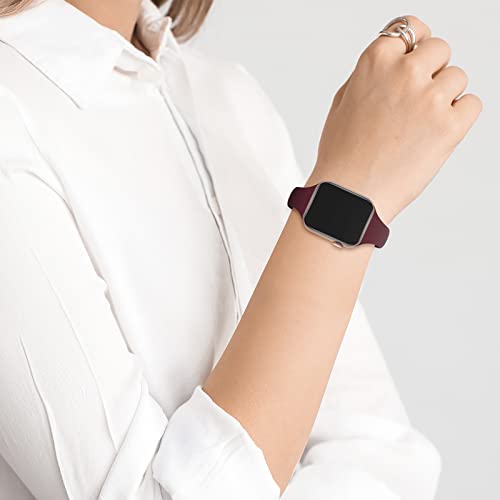 5 Pack Slim Thin Silicone Band Compatible with Apple Watch Bands Women Men - image 6