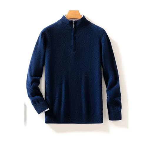 Mens 100 Percent Cashmere Pullover Thick Warm Mock Neck Zipper Sweater Basic Casual Cashmere Knitwear3