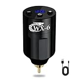 Dragoart New WX-6 Tattoo Power Supply 4-12v Tattoo Battery 1,300mAh Rechargeable USB LED Digital Screen, Lightweight for Tattoo Machine Tattoo Pen Wireless Tattoo Gun PMU Machine (RCA,Black)