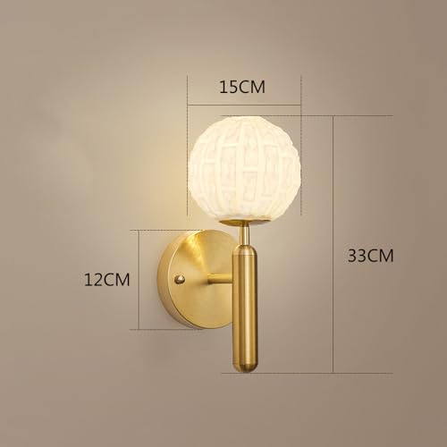Lámpara de pared de oro nórdico y vidrio con leche para tocador contemporáneo 6