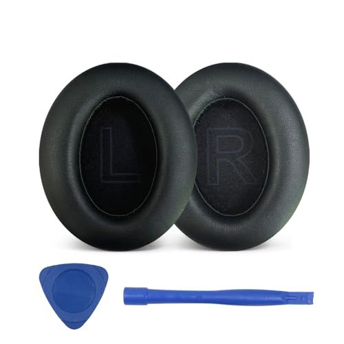 UOWGA Headphones Replacement Ear Pads for Anker Soundcore Life 2 Headphones, Earpads Also Fit for Anker Soundcore Life Q20/Q20+/Q20I/Q20BT Headphones, Noise Isolation Foam Durable Leather (Black)