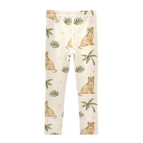 Playful Leopard Girls Leggings,Workout Leggings for Girls Toddler Athletic Legging Size for 3-10T2