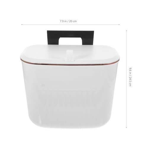 Caneca de basura blanca colgante pequeña para pared miniatura 2
