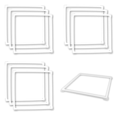 LUXULA 10er Pack beleuchteter LED Rahmen 62x62cm - steckbarer Leuchtrahmen - 40W 4000lm - 4000K Neutralweiß - inkl. 230V Netzteil - Lichtdesign - Alternative zu LED-Panel Rasterleuchte Einbaulampe