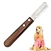 Couteau De Coupe Pour Chien Couteau À Trimmer Pour Main Couteau À Dénuder À La Main Couteau De Toilettage Professionnel Droitier Manche Ergonomique En Bois Pour Élimine Les Enchevêtrements Sous-poil