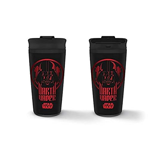 Star Wars MTM25362 - Taza de viaje (metal, 425 ml), diseño de Darth Vader