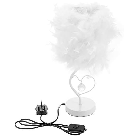 Elegant White Feather Table Lamp for Home Cover