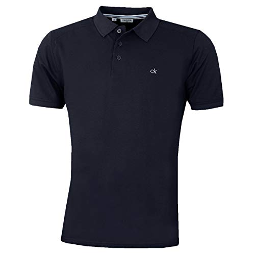 Calvin Klein Herren Campus 3 Knopf Kragen Polo Hemd - Marine L