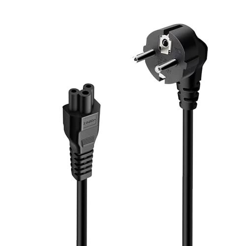 D.Square- Cable de Alimentación 1.8m para Portátiles, 3Pin AC Enchufe UE a C5, 10A 250V para Cargadores de Ordenador portátil, Escáneres, Impresoras, Monitores de TV LED