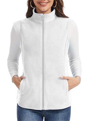 Veste polaire sans manches femme fermeture éclair col montant chaud gilet