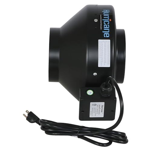 Ventilador Inline Comercial Hurricane de 6 pulgadas para filtros Phresh y Black Ops, ideal para ductos Ideal-Air y abrazaderas, y controles de ventilación Titan (paquete de 2) miniatura 7