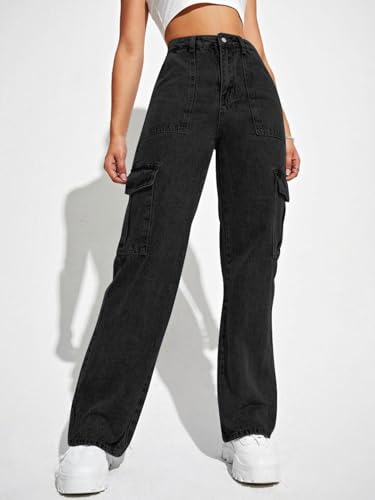 Image of CHKOKKO Women High Rise Denim Solid Regular Fit Jeans