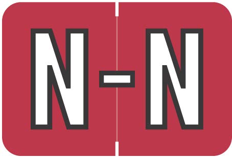 Doctor Stuff - File Folder Labels, Alphabet Letter N, Barkley/Sycom FABKM - BRAM Series Compatible Alpha Stickers, Red, 1" x 1-1/2", 126 Labels/