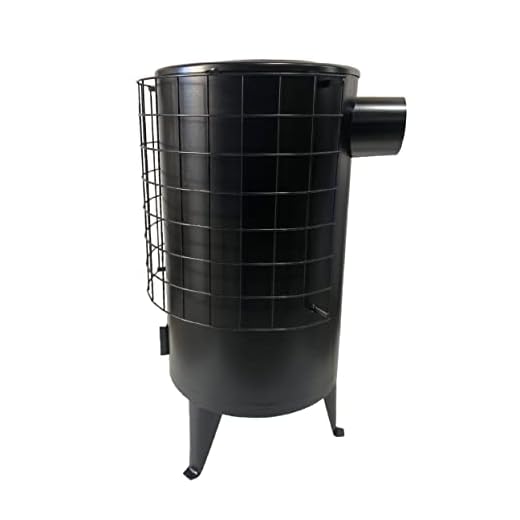 FERRETERIA LEPANTO Estufa de leña redonda Grande chapa Negra para leña potencia 6,7kw