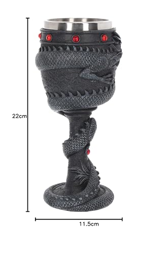 Nemesis Now Dragon Coil Goblet 20cm Black, Resin w/stainless steel insert - Image 6