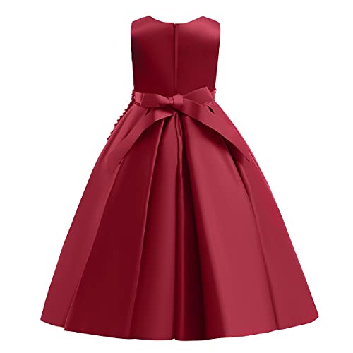 MYRISAM Girls Embroidered Lace Beaded Dress Applique Satin Evening Prom Princess Birthday Baptism Christmas Party Ball Gown3