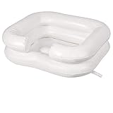 DMI Portable Shampoo Bowl, Inflatable Shampoo Bowl and Wash Basin for Bedside and In Bed Hair Washing, Hair Cuts and Hair Coloring for the Elderly, Disabled, Bedridden and Handicapped, 24 X 20, White