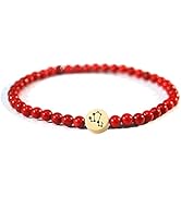 SIPELATY 4MM Mini Gemstone Energy Star Sign Constellation Bracelet with 18K Gold Plated Charm Zod...