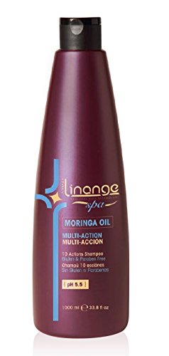 Linange Spa –Multi-Action Moringa Oil Shampoo (1000ml); Moisturizing, Revitalizing Hair Care Product; Hair Shampoo for Men and Women – Great for Colored, Straightened,Treated Hair