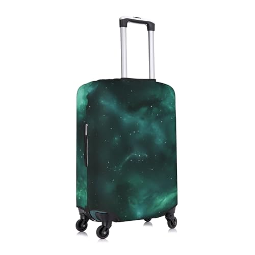 Galaxy Green Print Protective Suitcase Cover Washable Travel Luggage Protector with Concealed Zipper3