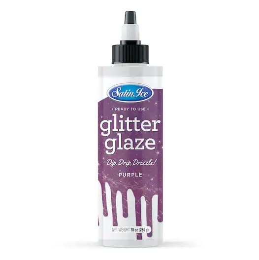 Satin Ice Purple Glitter Glaze - 10oz - Bottle