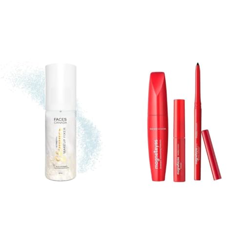 Image of FACESCANADA Ultime Pro Shimmer Makeup Fixer, 50ml & Magneteyes Range Trio Pack - Black, 13.35 g