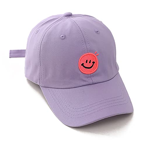 Cynicism Smiley Face Hat Kids Toddler Baseball Hat Cap Girls Embroidered Baseball Cap Boys Adjustable Sun Hats Cute Funny Smile Face Caps 2-8 Years Old Purple #TOP20
