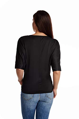 Wellotus Women's Sparkly Sequin Blouse Scoopneck Batwing Sleeve Glittery Tank Tops Costume T-Shirts (Xxxl, Black Color) #TOP5