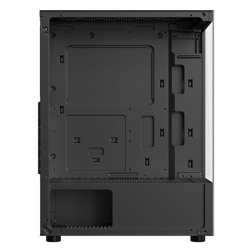 Image of ICE Master Thunder Mid-Tower Computer Case /Gaming Cabinet - Black | Support ATX, M-ATX, ITX | Pre-Installed 2 Top & 1 Rear Rainbow Fans