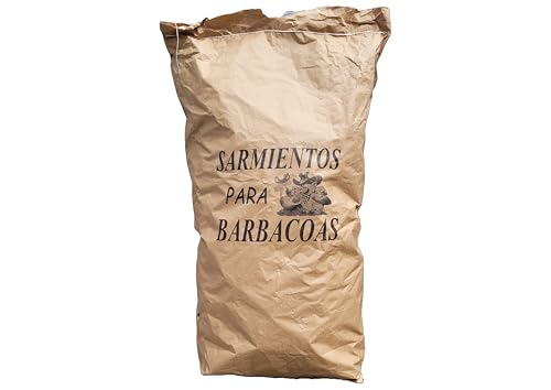 Bolsa de sarmiento de Vid 4kg Aprox. - Todobrasa. 100% Natural. Gran Poder calorifico. Gran duracion. Ideal para BBQ, Parrilla y Horno.
