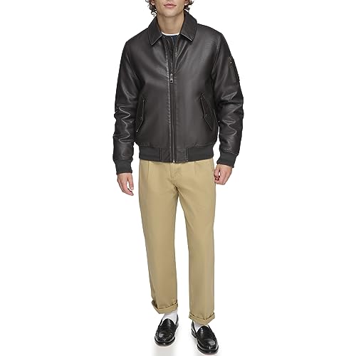 Image of Tommy Hilfiger Adaptive Men's Tommy Hilfiger Men's Smooth Lamb Touch Faux Leather Unfilled Bomber