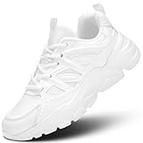Womens Ladies Walking Shoes Fashion Running Sneakers Casual Comfor Lightweight Breathable Soft Sole Gym Tennis Work White