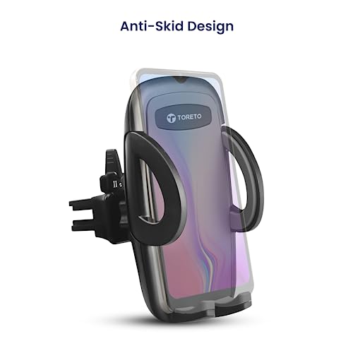 Image of Toreto Grasp-9 AC Vent Car Mobile Holder with 360 Rotational, Quick Release Button, Compatible with All Smartphones Devices (TOR-172)(Black)