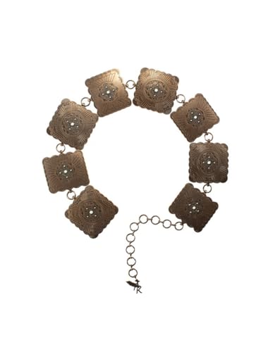 Women's Copper Chain Belt with Engraved Conchos, Southwest Accents