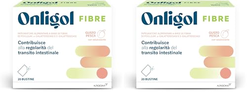 Fibra di Psyllium Pesca, 20 Buste (Confezione da 2)