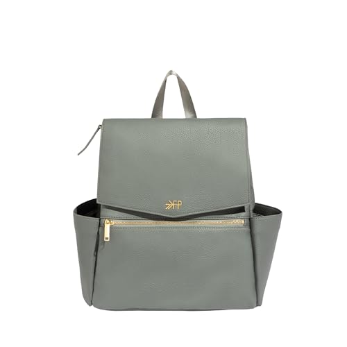 Image of Freshly Picked Mini Diaper Bag II Backpack – Premium Vegan Leather Small Baby Bag with Changing Pad, Compact, Lightweight & Stylish for Moms On-the-Go, Stone