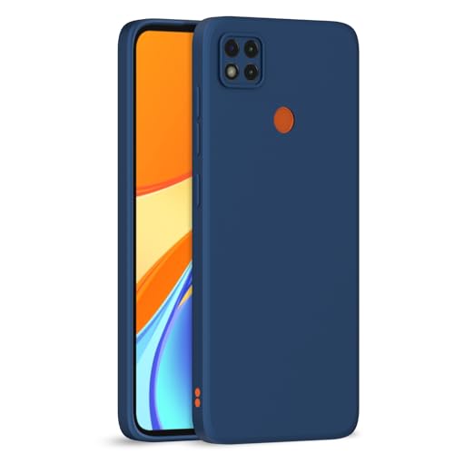 Image of Outlouders Back Cover for Redmi 10A / 10A Sport /Redmi 9 /9 Activ / 9C / Poco C31 | Camera Protection | Durable Soft Matte Silicone Bumper Case (Blue)